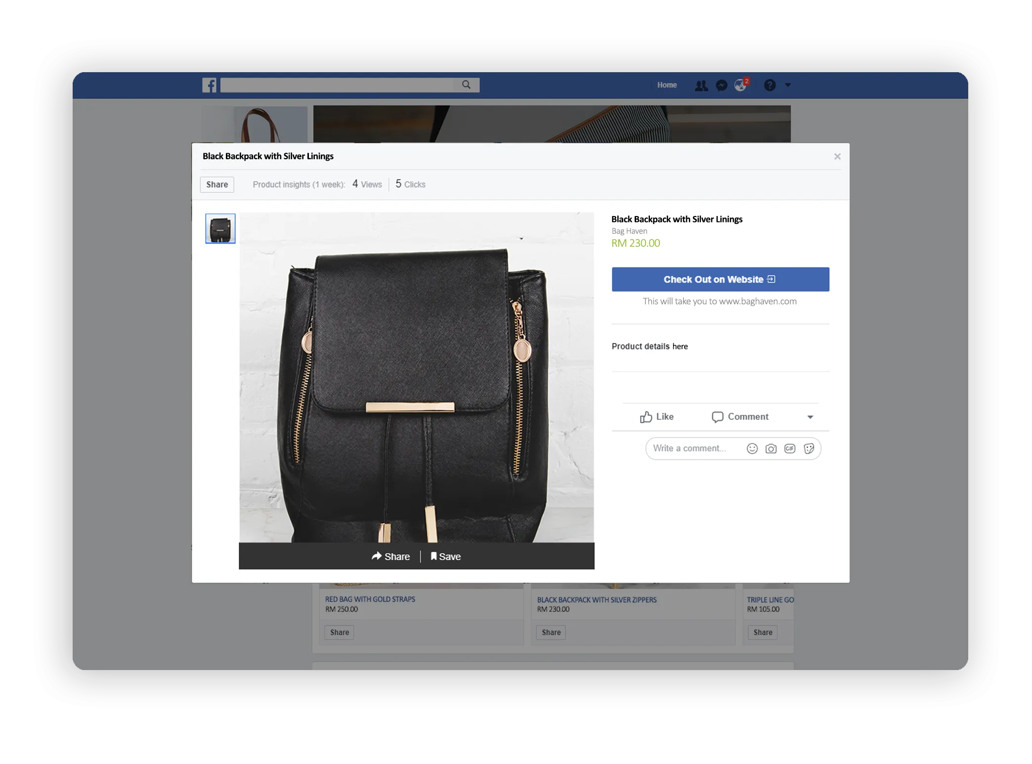 faster checkout on Facebook